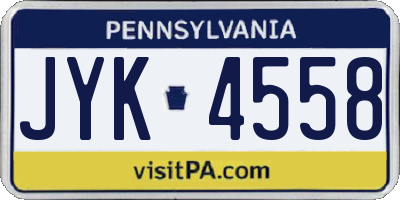 PA license plate JYK4558
