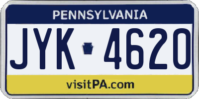 PA license plate JYK4620