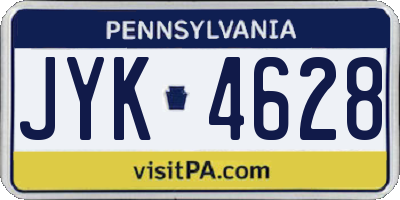PA license plate JYK4628