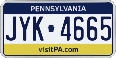 PA license plate JYK4665