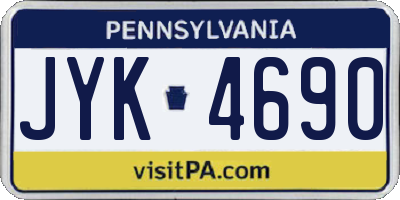 PA license plate JYK4690