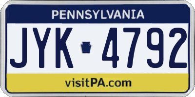 PA license plate JYK4792
