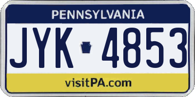 PA license plate JYK4853