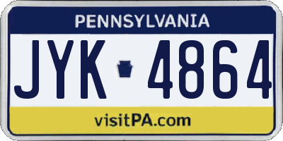 PA license plate JYK4864