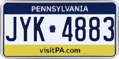 PA license plate JYK4883