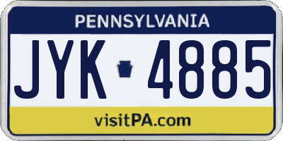 PA license plate JYK4885