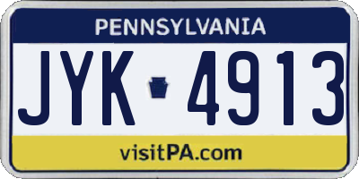PA license plate JYK4913
