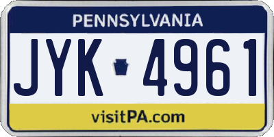 PA license plate JYK4961