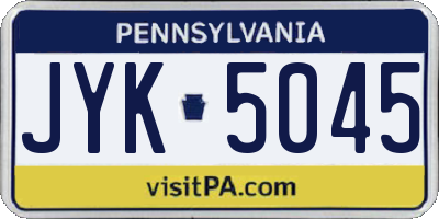 PA license plate JYK5045