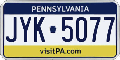 PA license plate JYK5077