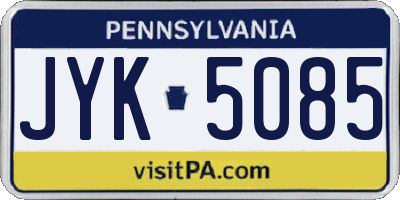 PA license plate JYK5085