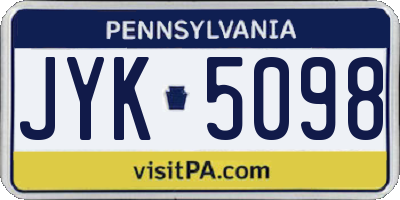 PA license plate JYK5098