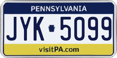 PA license plate JYK5099