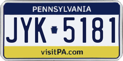 PA license plate JYK5181