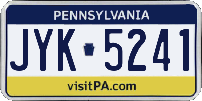 PA license plate JYK5241