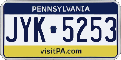 PA license plate JYK5253