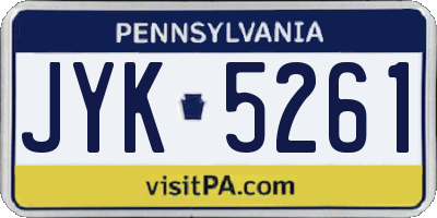 PA license plate JYK5261