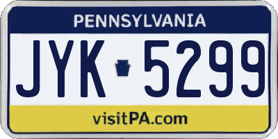 PA license plate JYK5299