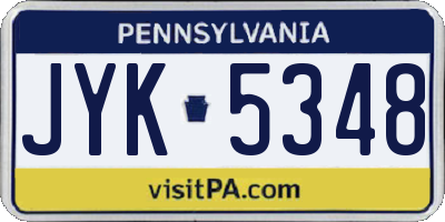 PA license plate JYK5348