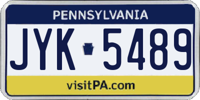 PA license plate JYK5489