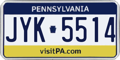 PA license plate JYK5514