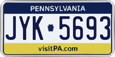 PA license plate JYK5693