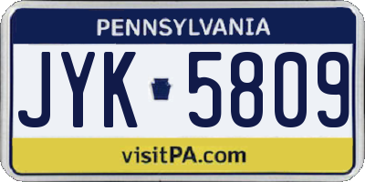 PA license plate JYK5809
