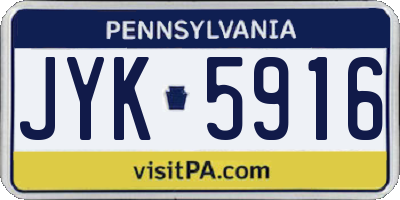 PA license plate JYK5916