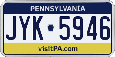 PA license plate JYK5946