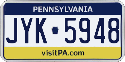PA license plate JYK5948