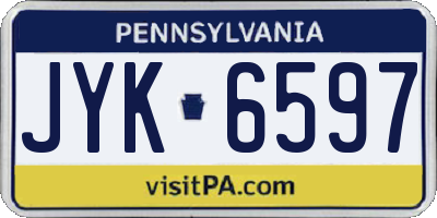 PA license plate JYK6597