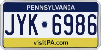 PA license plate JYK6986
