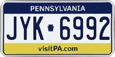 PA license plate JYK6992