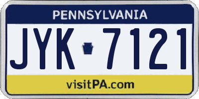 PA license plate JYK7121
