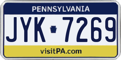 PA license plate JYK7269