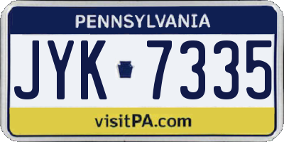 PA license plate JYK7335