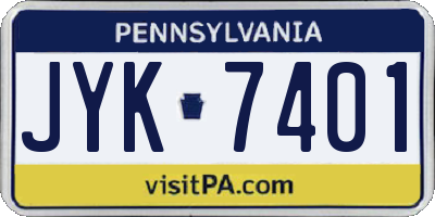 PA license plate JYK7401