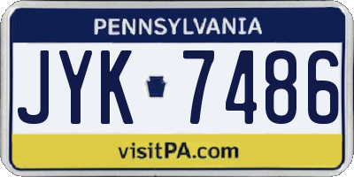 PA license plate JYK7486