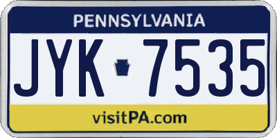 PA license plate JYK7535
