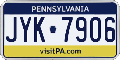 PA license plate JYK7906