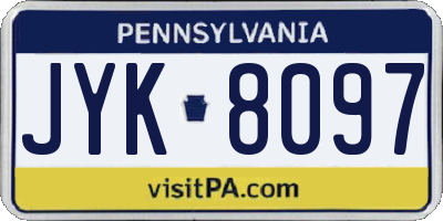 PA license plate JYK8097