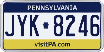 PA license plate JYK8246