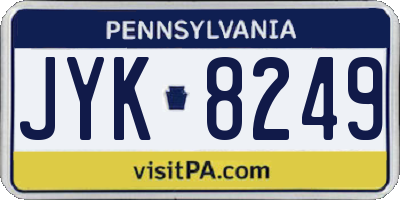 PA license plate JYK8249