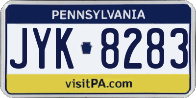 PA license plate JYK8283