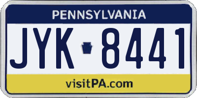 PA license plate JYK8441