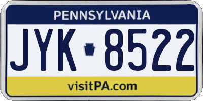 PA license plate JYK8522