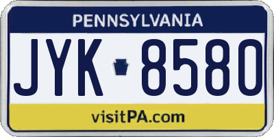 PA license plate JYK8580