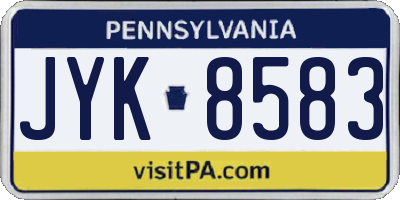 PA license plate JYK8583