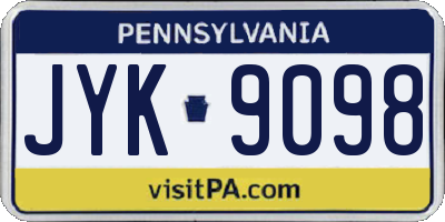 PA license plate JYK9098