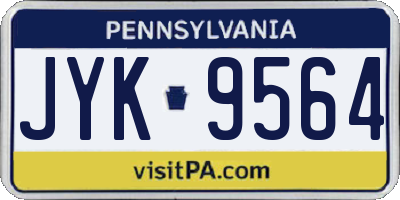 PA license plate JYK9564